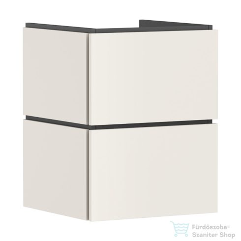 Hansgrohe XILESA E 48x47 cm-es 2 push open fiókos fali szekrény mosdó nélkül, matt homok 54291780