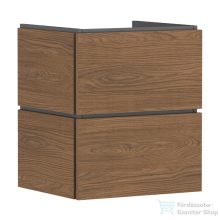   Hansgrohe XILESA E 53x47 cm-es 2 push open fiókos fali szekrény mosdó nélkül, kasmír tölgy 54292550