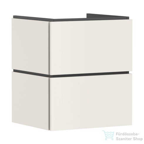 Hansgrohe XILESA E 53x47 cm-es 2 push open fiókos fali szekrény mosdó nélkül, matt homok 54292780