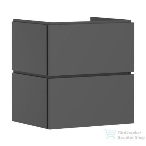 Hansgrohe XILESA E 58x47 cm-es 2 fiókos fali szekrény push-open fiókokkal, matt palaszürke 54293760