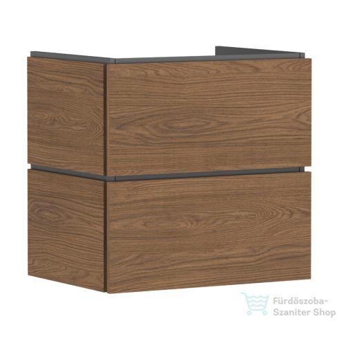 Hansgrohe XILESA E 63x47 cm-es 2 push open fiókos fali szekrény mosdó nélkül, kasmír tölgy 54294550