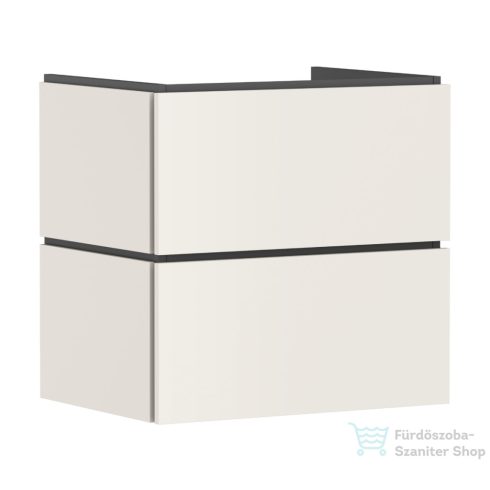 Hansgrohe XILESA E 63x47 cm-es 2 push open fiókos fali szekrény mosdó nélkül, matt homok 54294780