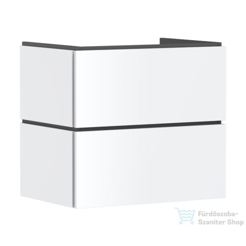 Hansgrohe XILESA E 68x47 cm-es 2 push open fiókos fali szekrény mosdó nélkül, matt fehér 54295700