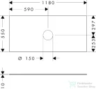 Hansgrohe XEVOLOS E 118x55 cm-es mosdópult csapfurat nélküli mosdóhoz, matt palaszürke 54330760