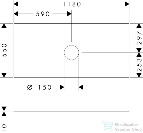 Hansgrohe XEVOLOS E 118x55 cm-es mosdópult csapfurat nélküli mosdóhoz, matt palaszürke 54330760