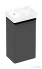 Hansgrohe XELU Q 34x25 cm-es balos mosdó és alsószekrény kombináció, matt gyémántszürke/matt fekete 54363670