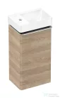 Hansgrohe XELU Q 34x25 cm-es balos mosdó és alsószekrény kombináció, természetes tölgy/króm 54364000