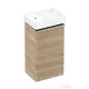 Hansgrohe XELU Q 34x25 cm-es balos mosdó és alsószekrény kombináció, természetes tölgy/króm 54364000