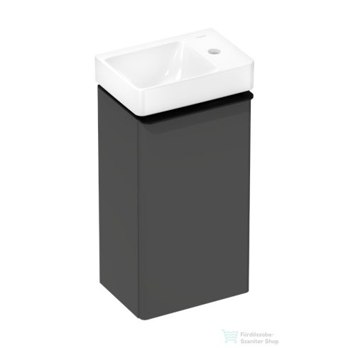 Hansgrohe XELU Q 34x25 cm-es jobbos mosdó és alsószekrény kombináció, matt gyémántszürke/matt fekete 54366670