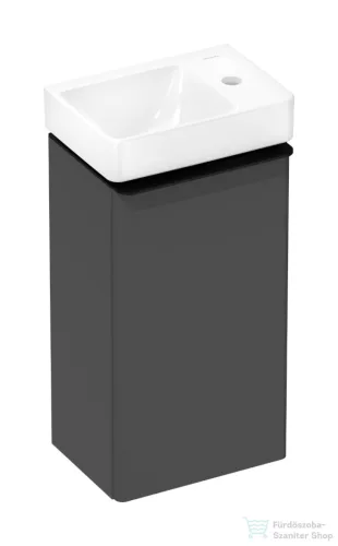 Hansgrohe XELU Q 34x25 cm-es jobbos mosdó és alsószekrény kombináció, matt gyémántszürke/matt fekete 54366670