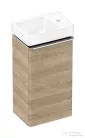 Hansgrohe XELU Q 34x25 cm-es jobbos mosdó és alsószekrény kombináció, természetes tölgy/króm 54367000