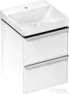 Hansgrohe XELU Q 48x47,5 cm-es mosdó és 2 fiókos alsószekrény kombináció, fényes fehér/króm 54368000
