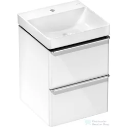   Hansgrohe XELU Q 48x47,5 cm-es mosdó és 2 fiókos alsószekrény kombináció, fényes fehér/króm 54368000