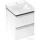 Hansgrohe XELU Q 48x47,5 cm-es mosdó és 2 fiókos alsószekrény kombináció, fényes fehér/króm 54368000