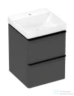 Hansgrohe XELU Q 48x47,5 cm-es mosdó és 2 fiókos alsószekrény kombináció, matt gyémántszürke/matt fekete 54369670