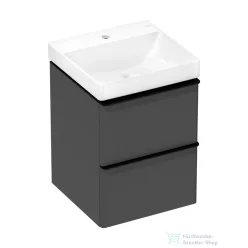   Hansgrohe XELU Q 48x47,5 cm-es mosdó és 2 fiókos alsószekrény kombináció, matt gyémántszürke/matt fekete 54369670