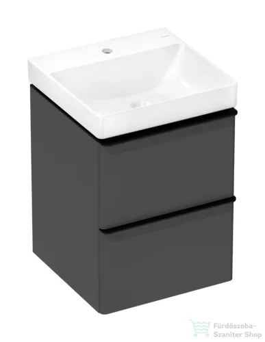 Hansgrohe XELU Q 48x47,5 cm-es mosdó és 2 fiókos alsószekrény kombináció, matt gyémántszürke/matt fekete 54369670