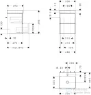 Hansgrohe XELU Q 48x47,5 cm-es mosdó és 2 fiókos alsószekrény kombináció, természetes tölgy/króm 54370000