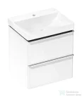 Hansgrohe XELU Q 60x47,5 cm-es mosdó és 2 fiókos alsószekrény kombináció, fényes fehér/króm 54371000