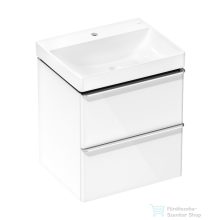   Hansgrohe XELU Q 60x47,5 cm-es mosdó és 2 fiókos alsószekrény kombináció, fényes fehér/króm 54371000