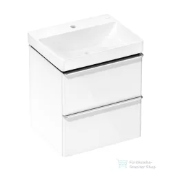   Hansgrohe XELU Q 60x47,5 cm-es mosdó és 2 fiókos alsószekrény kombináció, fényes fehér/króm 54371000