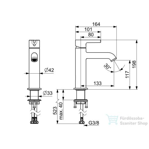 Hansa Hansavantis Style ECO mosdó csaptelep leeresztő nélkül,króm 543722070005