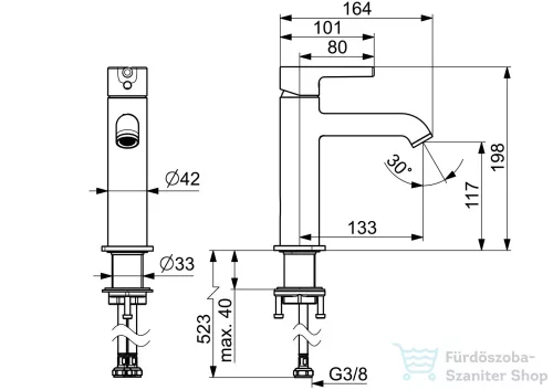 Hansa Hansavantis Style ECO mosdó csaptelep leeresztő nélkül,króm 543722070005