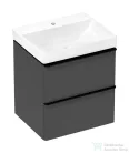 Hansgrohe XELU Q 58x47,5 cm-es mosdó és 2 fiókos alsószekrény kombináció, matt gyémántszürke/matt fekete 54372670