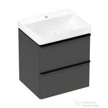   Hansgrohe XELU Q 58x47,5 cm-es mosdó és 2 fiókos alsószekrény kombináció, matt gyémántszürke/matt fekete 54372670