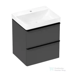   Hansgrohe XELU Q 58x47,5 cm-es mosdó és 2 fiókos alsószekrény kombináció, matt gyémántszürke/matt fekete 54372670