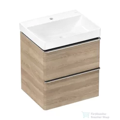   Hansgrohe XELU Q 58x47,5 cm-es mosdó és 2 fiókos alsószekrény kombináció, természetes tölgy/króm 54373000