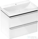 Hansgrohe XELU Q 78x47,5 cm-es mosdó és 2 fiókos alsószekrény kombináció, fényes fehér/króm 54374000