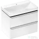 Hansgrohe XELU Q 78x47,5 cm-es mosdó és 2 fiókos alsószekrény kombináció, fényes fehér/króm 54374000