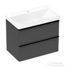 Hansgrohe XELU Q 78x47,5 cm-es mosdó és 2 fiókos alsószekrény kombináció, matt gyémántszürke/matt fekete 54375670