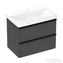   Hansgrohe XELU Q 78x47,5 cm-es mosdó és 2 fiókos alsószekrény kombináció, matt gyémántszürke/matt fekete 54375670