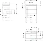 Hansgrohe XELU Q 78x47,5 cm-es mosdó és 2 fiókos alsószekrény kombináció, matt gyémántszürke/matt fekete 54375670