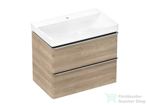 Hansgrohe XELU Q 78x47,5 cm-es mosdó és 2 fiókos alsószekrény kombináció, természetes tölgy/króm 54376000