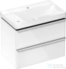 Hansgrohe XELU Q 78x47,5 cm-es 2 furatos mosdó és 2 fiókos alsószekrény kombináció, fényes fehér/króm 54377000