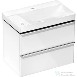   Hansgrohe XELU Q 78x47,5 cm-es 2 furatos mosdó és 2 fiókos alsószekrény kombináció, fényes fehér/króm 54377000