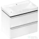 Hansgrohe XELU Q 78x47,5 cm-es 2 furatos mosdó és 2 fiókos alsószekrény kombináció, fényes fehér/króm 54377000