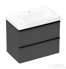 Hansgrohe XELU Q 78x47,5 cm-es 2 furatos mosdó és 2 fiókos alsószekrény kombináció, matt gyémántszürke/matt fekete 54378670