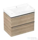 Hansgrohe XELU Q 78x47,5 cm-es 2 furatos mosdó és 2 fiókos alsószekrény kombináció, természetes tölgy/króm 54379000