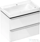 Hansgrohe XELU Q 78x47,5 cm-es 2 furatos mosdó és 2 fiókos alsószekrény kombináció, fényes fehér/króm 54380000