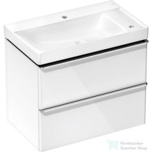   Hansgrohe XELU Q 78x47,5 cm-es 2 furatos mosdó és 2 fiókos alsószekrény kombináció, fényes fehér/króm 54380000