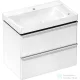 Hansgrohe XELU Q 78x47,5 cm-es 2 furatos mosdó és 2 fiókos alsószekrény kombináció, fényes fehér/króm 54380000