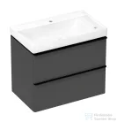 Hansgrohe XELU Q 78x47,5 cm-es 2 furatos mosdó és 2 fiókos alsószekrény kombináció, matt gyémántszürke/matt fekete 54381670