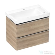   Hansgrohe XELU Q 78x47,5 cm-es 2 furatos mosdó és 2 fiókos alsószekrény kombináció, természetes tölgy/króm 54382000