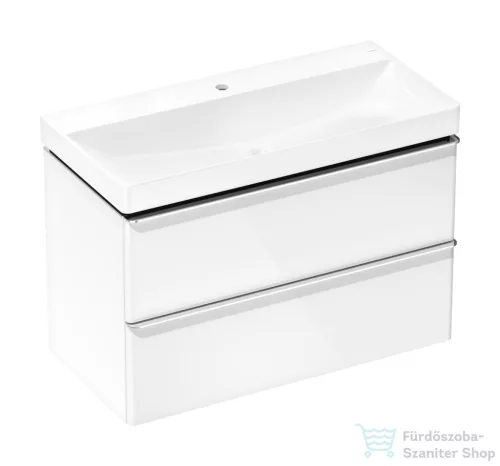 Hansgrohe XELU Q 98x47,5 cm-es mosdó és 2 fiókos alsószekrény kombináció, fényes fehér/króm 54383000