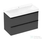 Hansgrohe XELU Q 98x47,5 cm-es mosdó és 2 fiókos alsószekrény kombináció, matt gyémántszürke/matt fekete 54384670