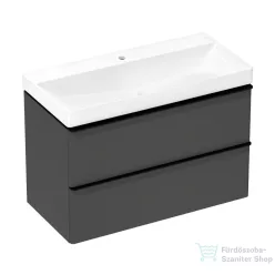   Hansgrohe XELU Q 98x47,5 cm-es mosdó és 2 fiókos alsószekrény kombináció, matt gyémántszürke/matt fekete 54384670